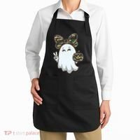 Funny Hello Hunting Season Halloween Camouflage Camo Ghost Apron thumb 2