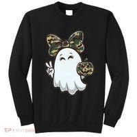 Funny Hello Hunting Season Halloween Camouflage Camo Ghost Sweatshirt thumb 0