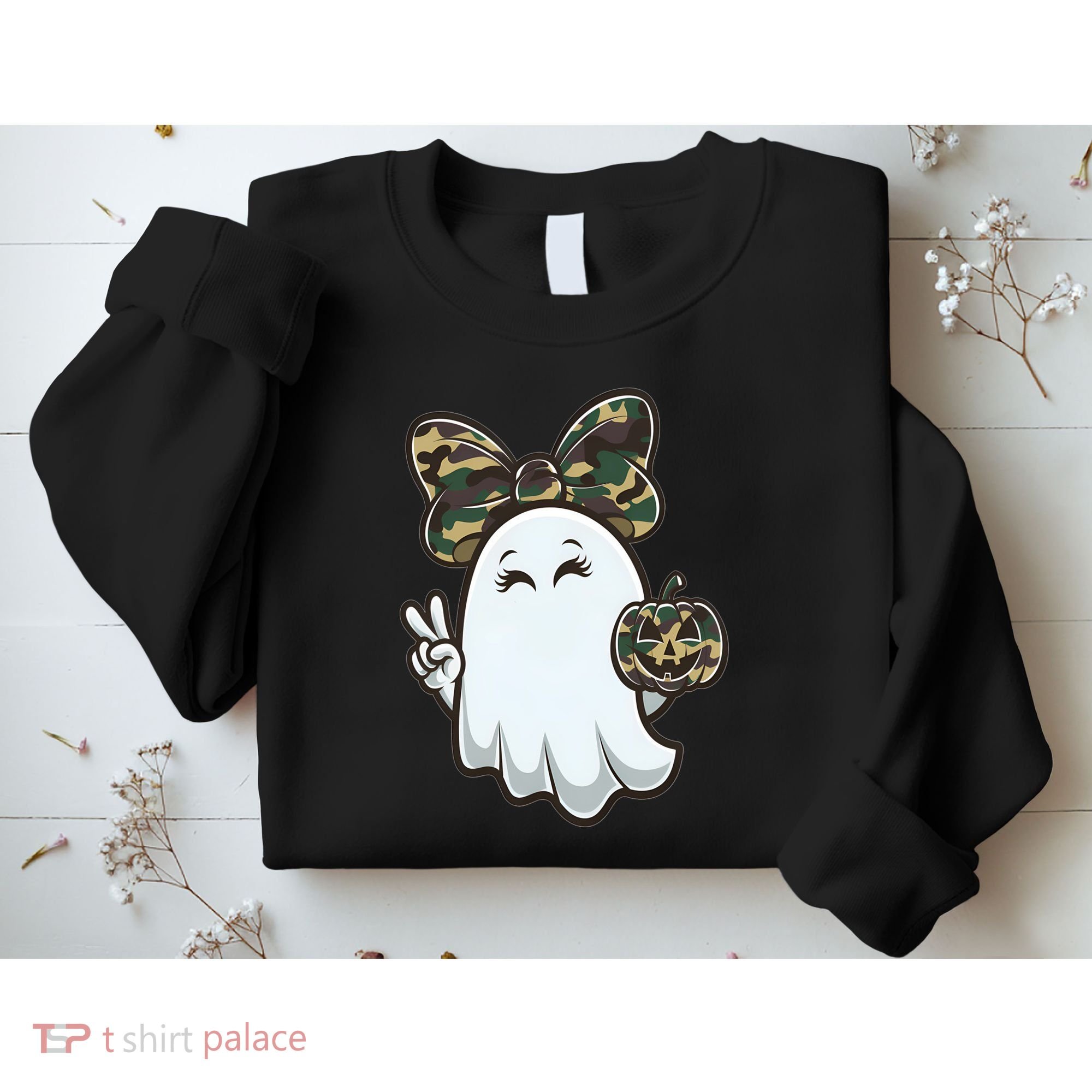 Funny Hello Hunting Season Halloween Camouflage Camo Ghost Sweatshirt