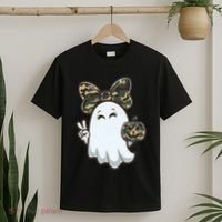 Funny Hello Hunting Season Halloween Camouflage Camo Ghost T-Shirt thumb 2