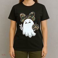 Funny Hello Hunting Season Halloween Camouflage Camo Ghost T-Shirt thumb 4