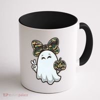 Funny Hello Hunting Season Halloween Camouflage Camo Ghost Coffee Mug thumb 1