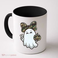 Funny Hello Hunting Season Halloween Camouflage Camo Ghost Coffee Mug thumb 0