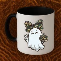 Funny Hello Hunting Season Halloween Camouflage Camo Ghost Coffee Mug thumb 2