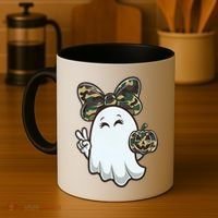 Funny Hello Hunting Season Halloween Camouflage Camo Ghost Coffee Mug thumb 4