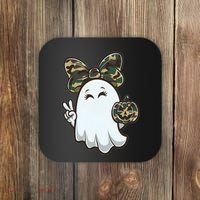Funny Hello Hunting Season Halloween Camouflage Camo Ghost Coaster thumb 0