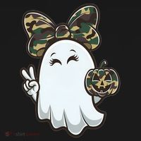 Funny Hello Hunting Season Halloween Camouflage Camo Ghost Ornament thumb 1