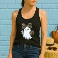Funny Hello Hunting Season Halloween Camouflage Camo Ghost Women's Tank Top thumb 2