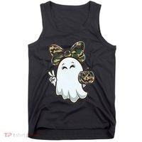 Funny Hello Hunting Season Halloween Camouflage Camo Ghost Tank Top thumb 0