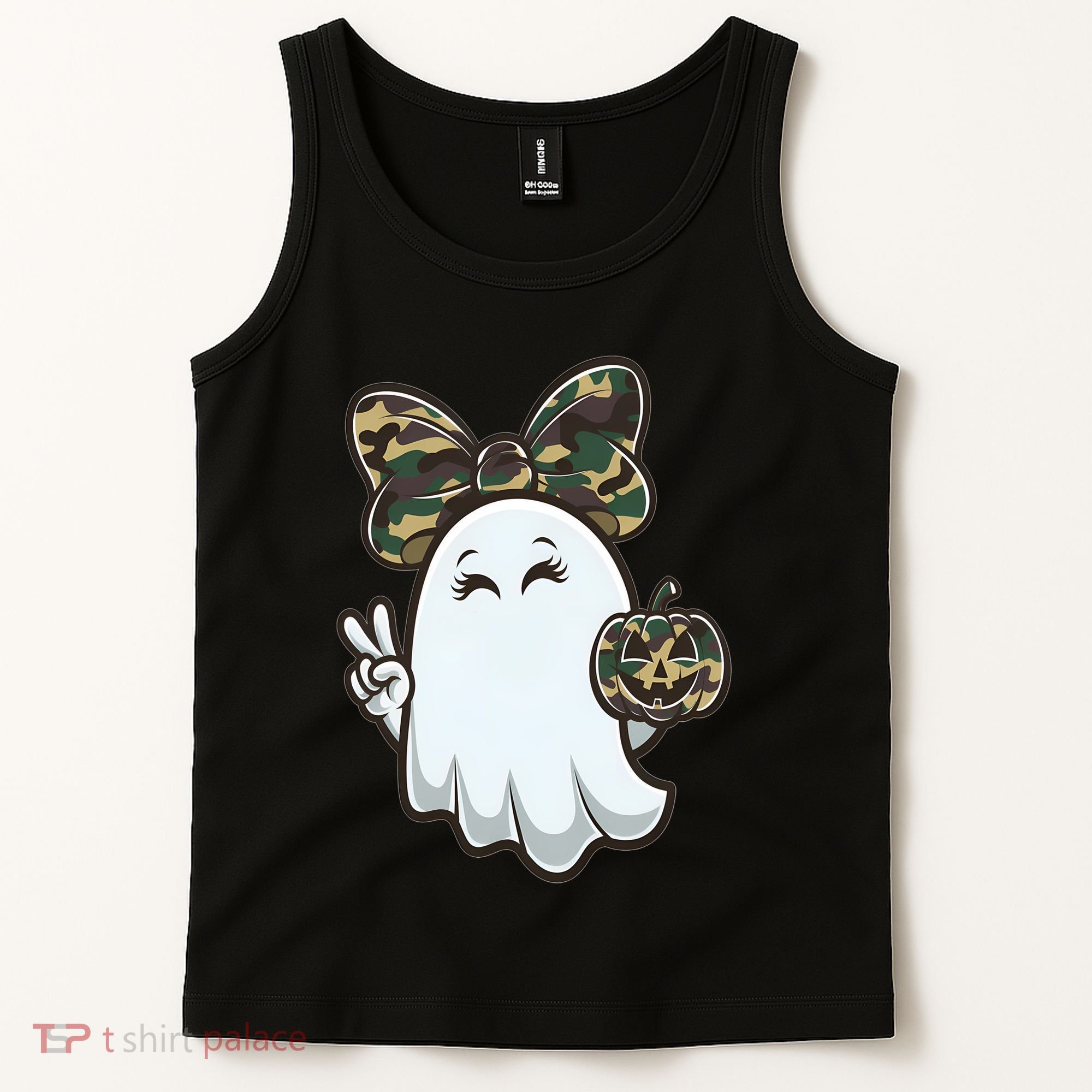 Funny Hello Hunting Season Halloween Camouflage Camo Ghost Tank Top
