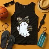 Funny Hello Hunting Season Halloween Camouflage Camo Ghost Tank Top thumb 4