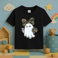 Funny Hello Hunting Season Halloween Camouflage Camo Ghost Toddler T-Shirt thumb 3