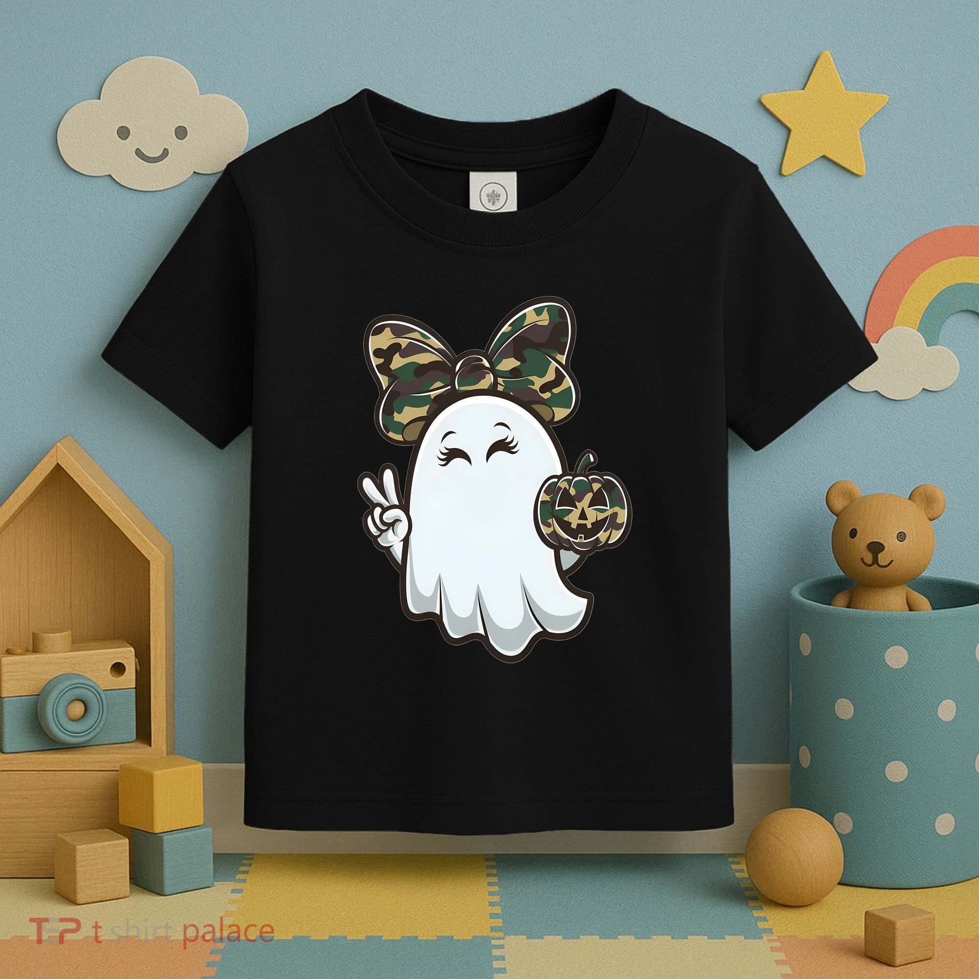Funny Hello Hunting Season Halloween Camouflage Camo Ghost Toddler T-Shirt