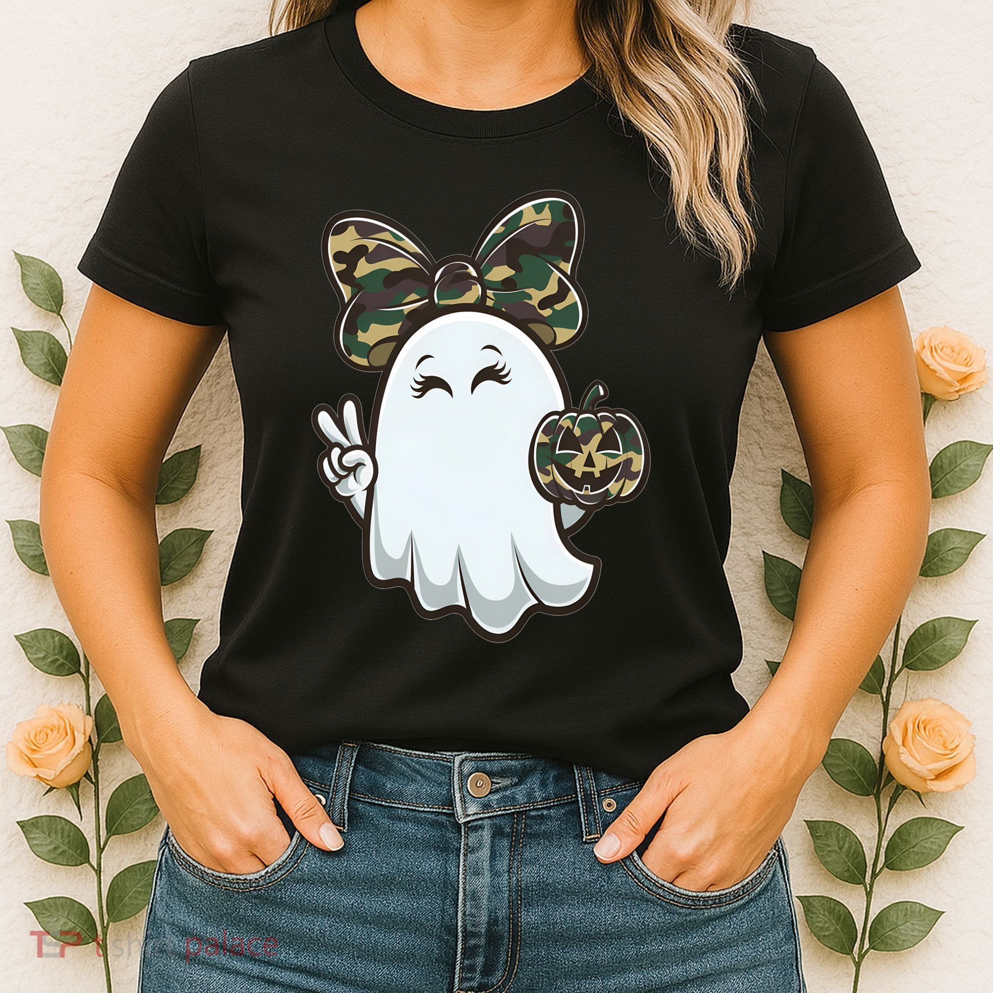 Funny Hello Hunting Season Halloween Camouflage Camo Ghost Women's T-Shirt