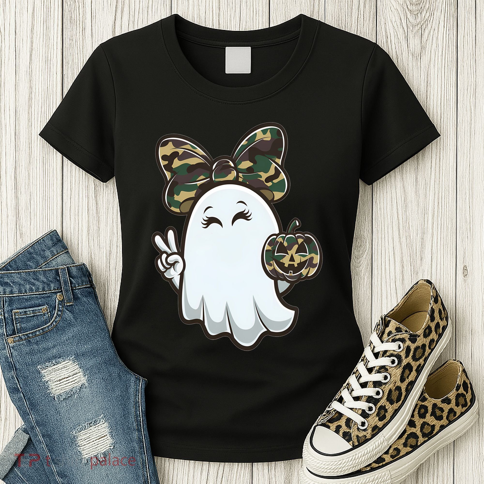 Funny Hello Hunting Season Halloween Camouflage Camo Ghost Women's T-Shirt