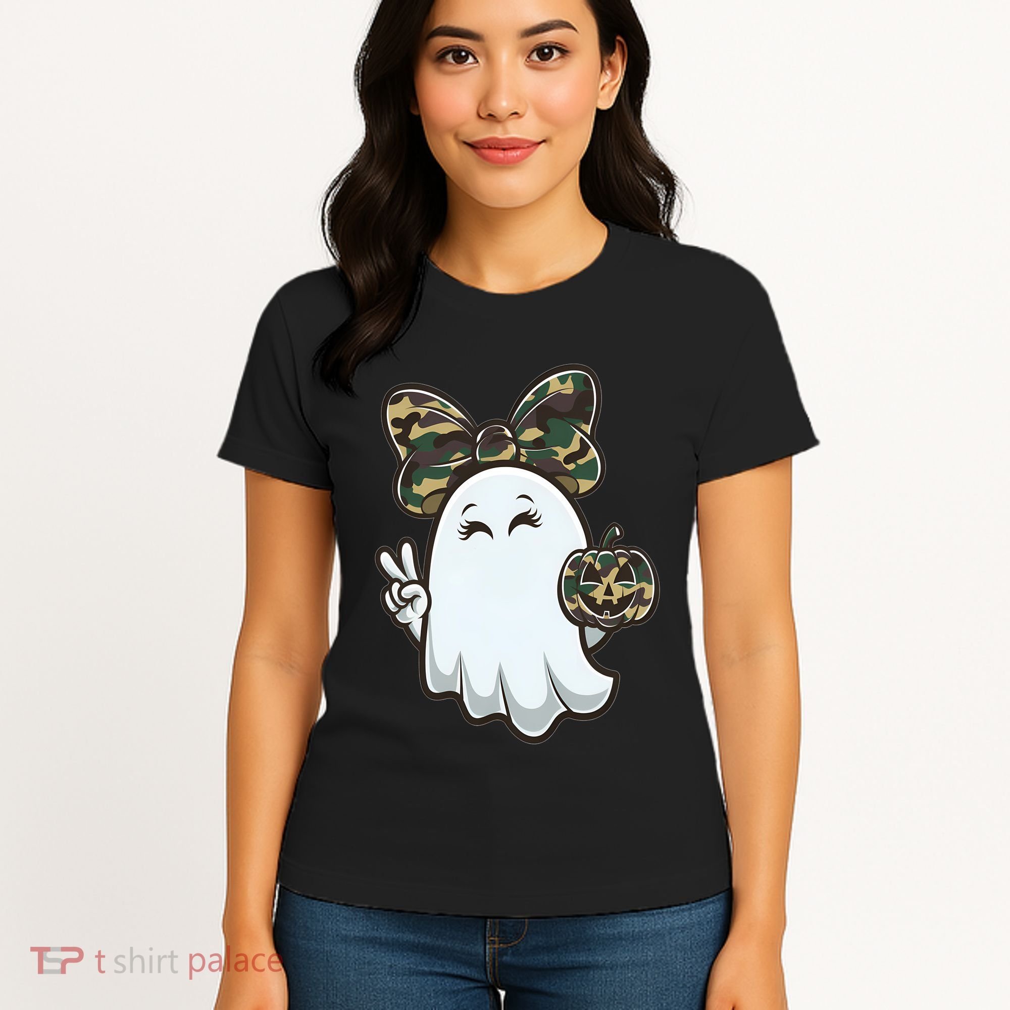 Funny Hello Hunting Season Halloween Camouflage Camo Ghost Women's T-Shirt