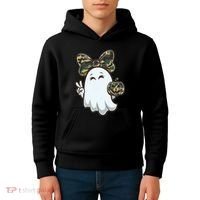 Funny Hello Hunting Season Halloween Camouflage Camo Ghost Kids Hoodie thumb 4
