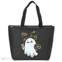 Funny Hello Hunting Season Halloween Camouflage Camo Ghost Tote Bag thumb 0