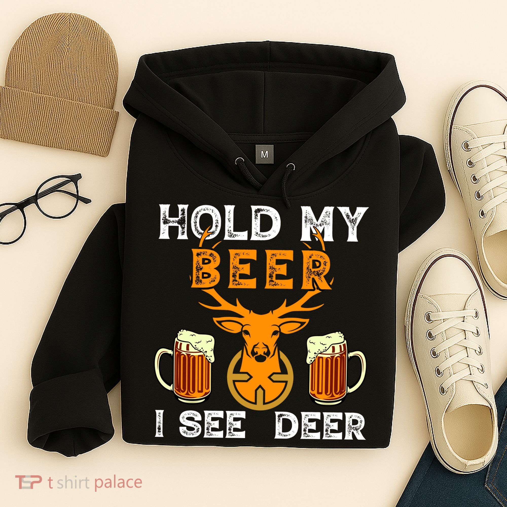 Funny Hunting Hold My Beer I See A Deer Hoodie