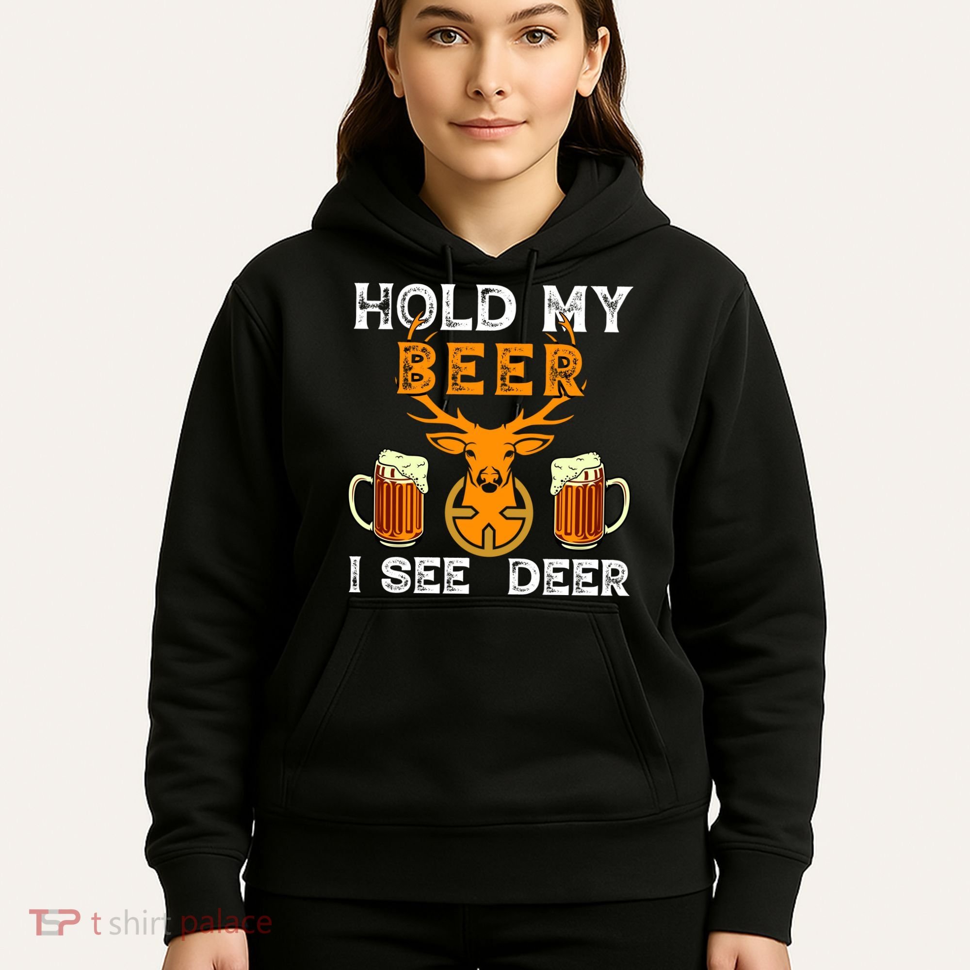 Funny Hunting Hold My Beer I See A Deer Hoodie
