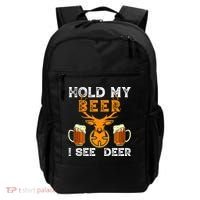 Funny Hunting Hold My Beer I See A Deer Backpack thumb 0