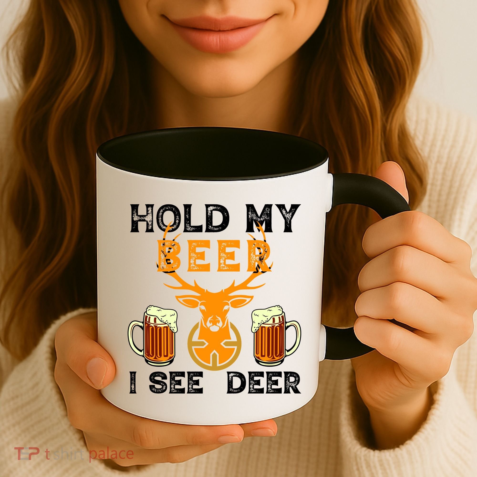 Funny Hunting Hold My Beer I See A Deer Coffee Mug