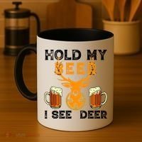 Funny Hunting Hold My Beer I See A Deer Coffee Mug thumb 4
