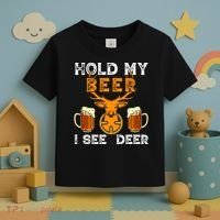 Funny Hunting Hold My Beer I See A Deer Toddler T-Shirt thumb 3