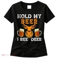 Funny Hunting Hold My Beer I See A Deer Women's T-Shirt thumb 0