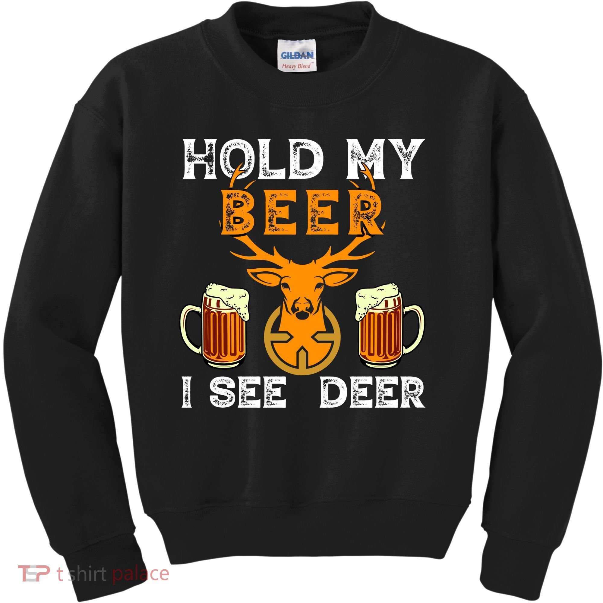 Funny Hunting Hold My Beer I See A Deer Kids Sweatshirt