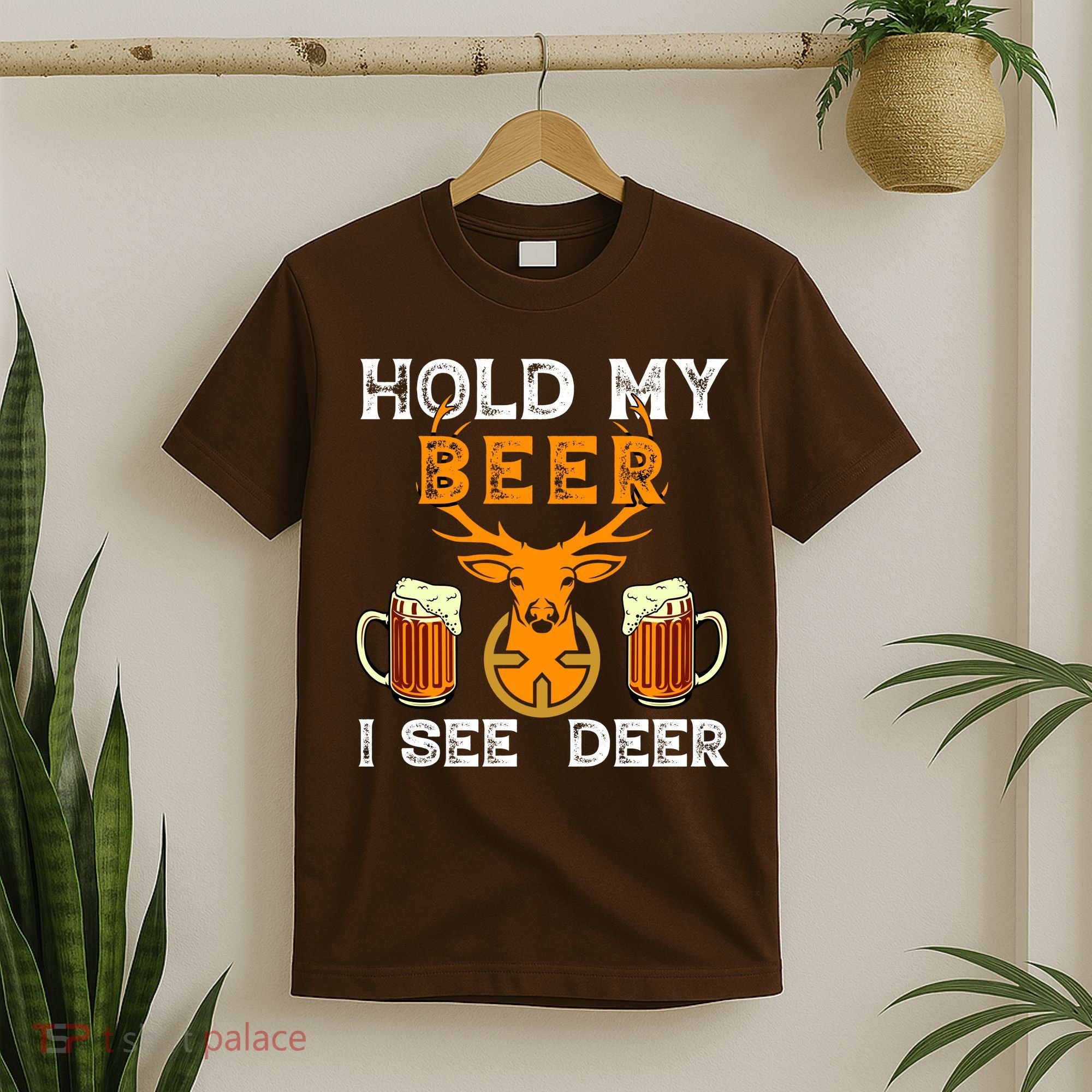Funny Hunting Hold My Beer I See A Deer T-Shirt