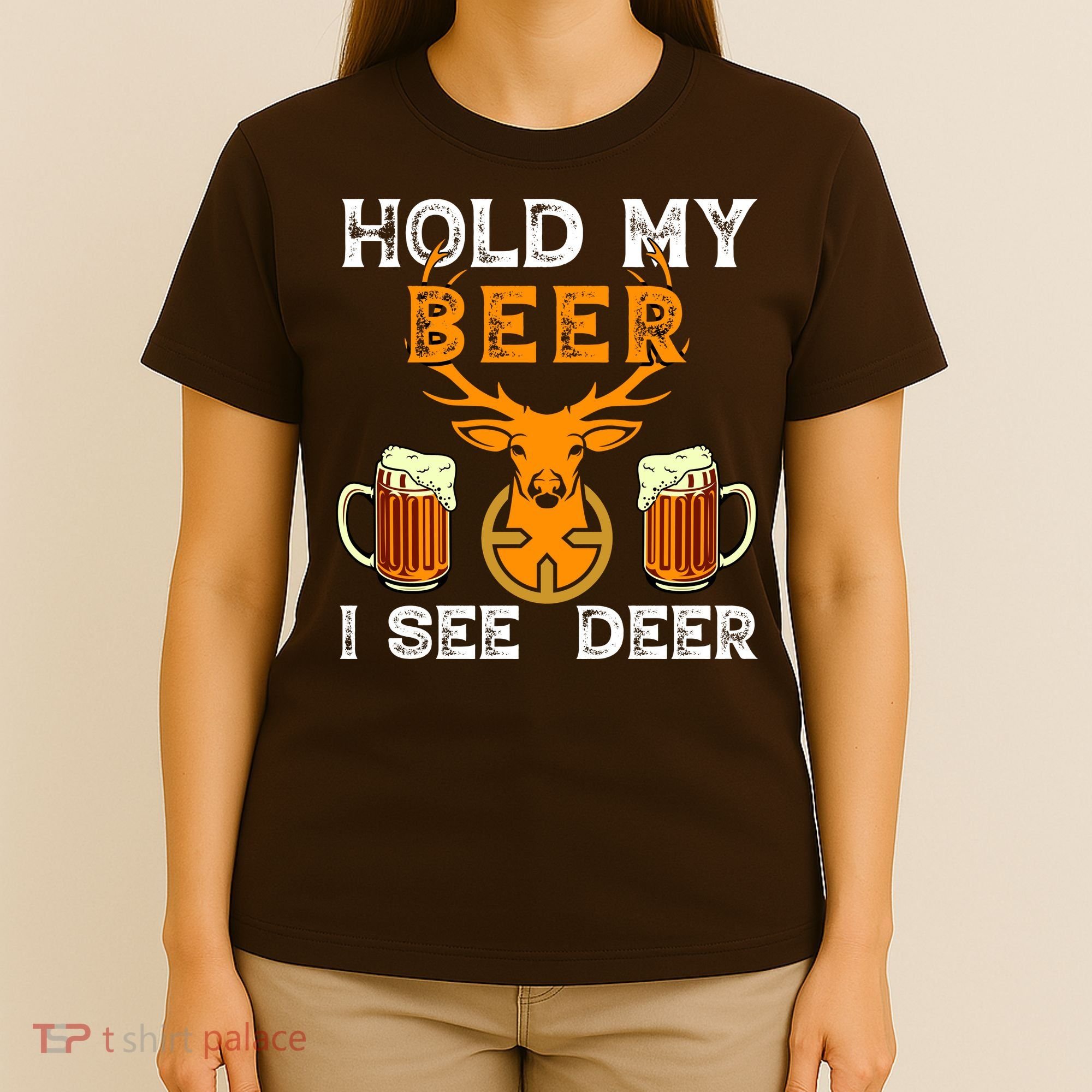 Funny Hunting Hold My Beer I See A Deer T-Shirt