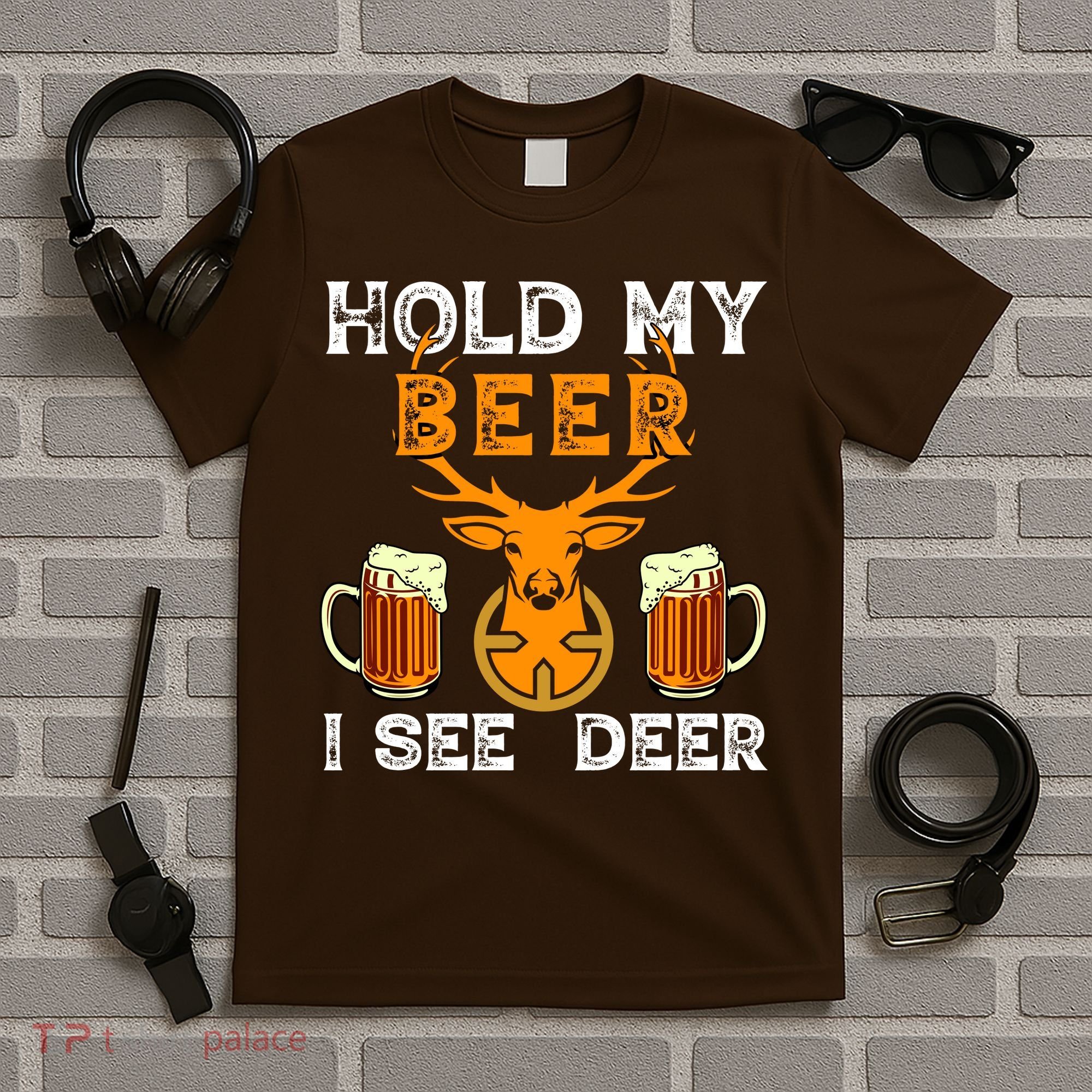 Funny Hunting Hold My Beer I See A Deer T-Shirt