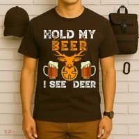 Funny Hunting Hold My Beer I See A Deer T-Shirt thumb 6
