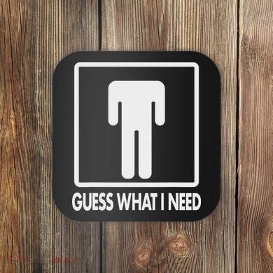 Funny Head Headless Man Frame Icon Guess What I Need Coaster
