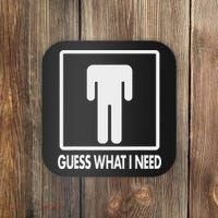 Funny Head Headless Man Frame Icon Guess What I Need Coaster thumb 0