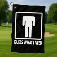 Funny Head Headless Man Frame Icon Guess What I Need Golf Towel thumb 1