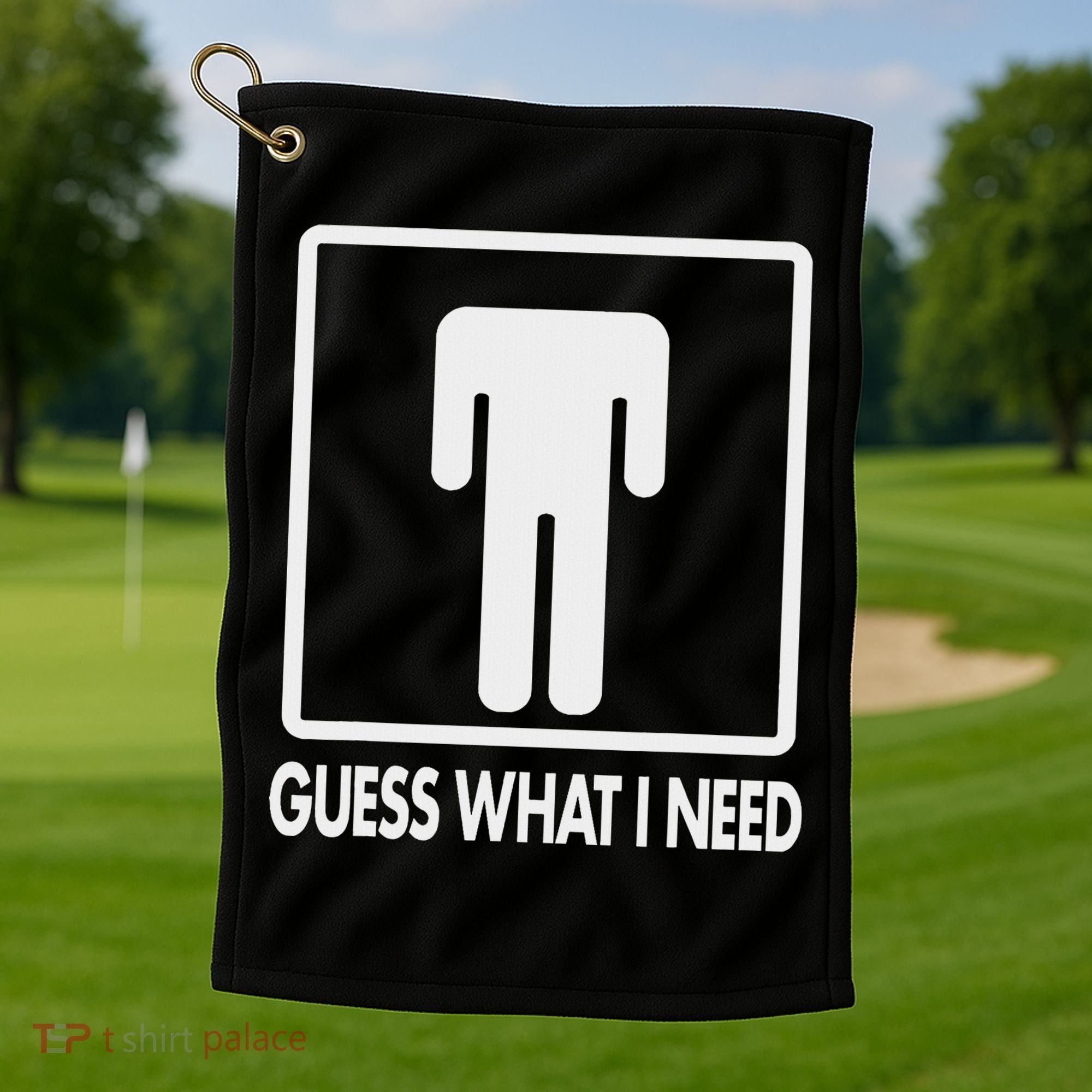 Funny Head Headless Man Frame Icon Guess What I Need Golf Towel