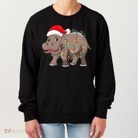 Festive Hippopotamus Hat for Christmas Lovers Women's Sweatshirt thumb 0