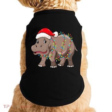 Festive Hippopotamus Hat for Christmas Lovers Doggie Tank