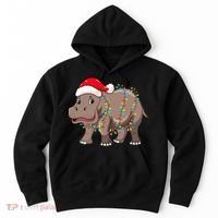 Festive Hippopotamus Hat for Christmas Lovers Hoodie thumb 0