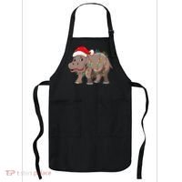 Festive Hippopotamus Hat for Christmas Lovers Apron thumb 0