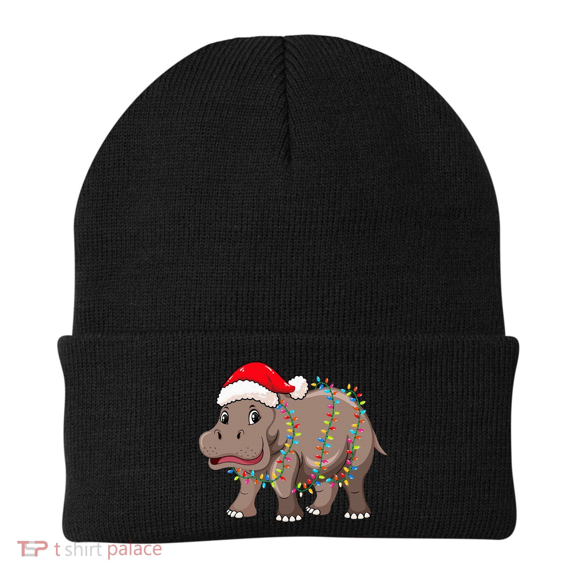 Festive Hippopotamus Hat for Christmas Lovers Beanie