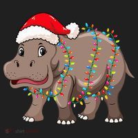 Festive Hippopotamus Hat for Christmas Lovers Hat thumb 2