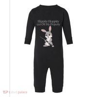 Funny Hippity Hoppity Get Off My Property Gift Infant Fleece One Piece thumb 0