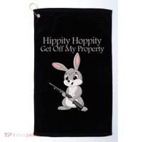 Funny Hippity Hoppity Get Off My Property Gift Golf Towel thumb 0