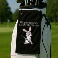 Funny Hippity Hoppity Get Off My Property Gift Golf Towel thumb 2