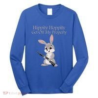 Funny Hippity Hoppity Get Off My Property Gift Long Sleeve Shirt thumb 0