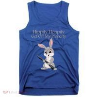 Funny Hippity Hoppity Get Off My Property Gift Tank Top thumb 0