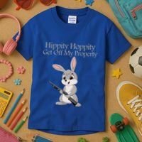 Funny Hippity Hoppity Get Off My Property Gift Kids T-Shirt thumb 3